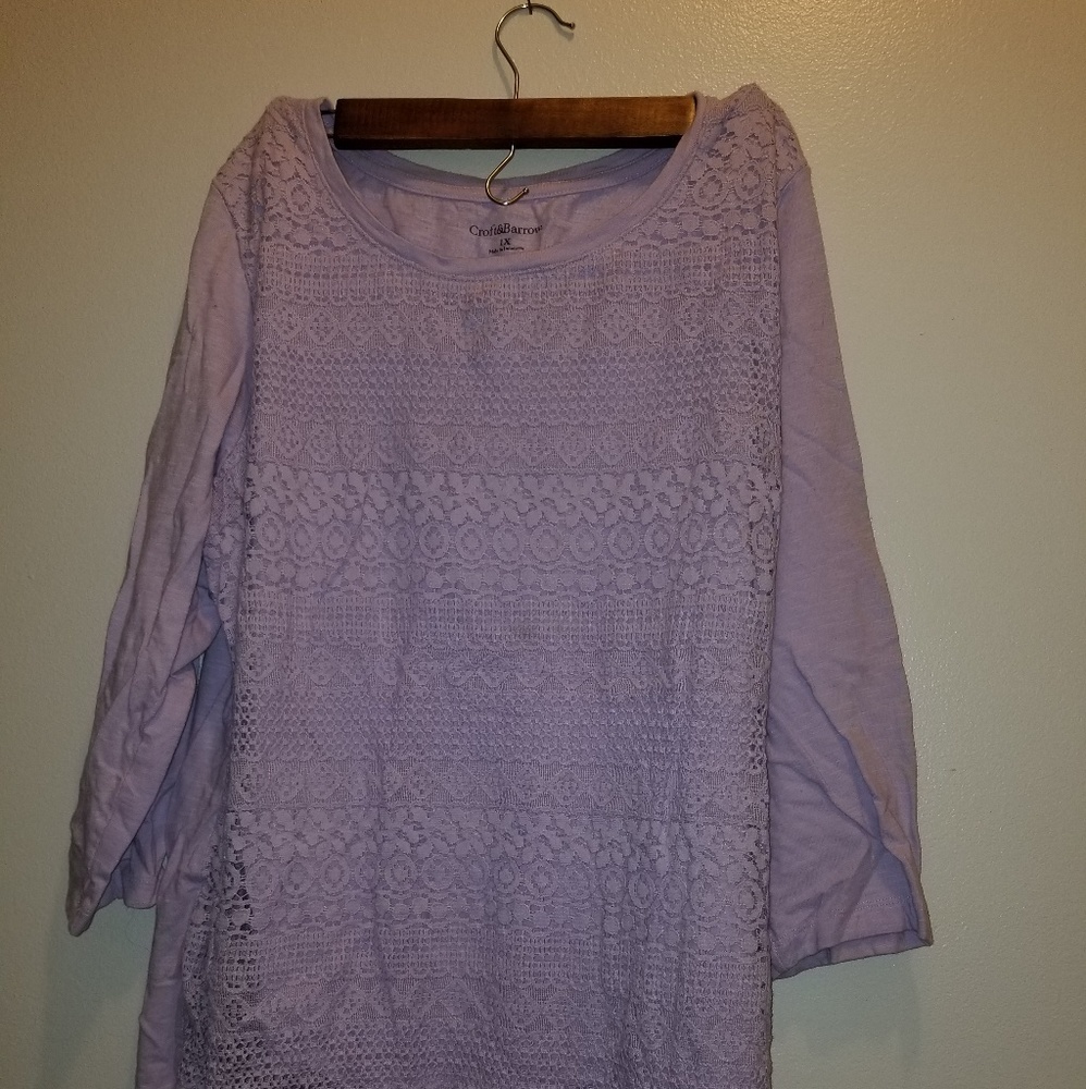 1x, croft&Barrow, lilac collar, with lace front